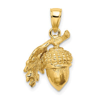 Load image into Gallery viewer, 14K 3-D Acorn w/Leaf Pendant
