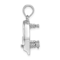 Load image into Gallery viewer, 14K White Gold 3-D Top Opens Grand Piano Charm
