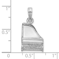 Load image into Gallery viewer, 14K White Gold 3-D Top Opens Grand Piano Charm
