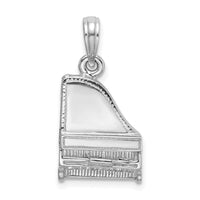 Load image into Gallery viewer, 14K White Gold 3-D Top Opens Grand Piano Charm
