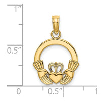 Load image into Gallery viewer, 14K Polished Round Claddagh Charm
