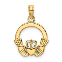 Load image into Gallery viewer, 14K Polished Round Claddagh Charm
