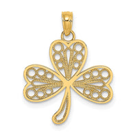 Load image into Gallery viewer, 14K Filigree 3-Leaf Clover Charm
