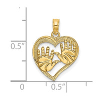 Load image into Gallery viewer, 14K Cut-Out Double Hand Prints In Heart Charm
