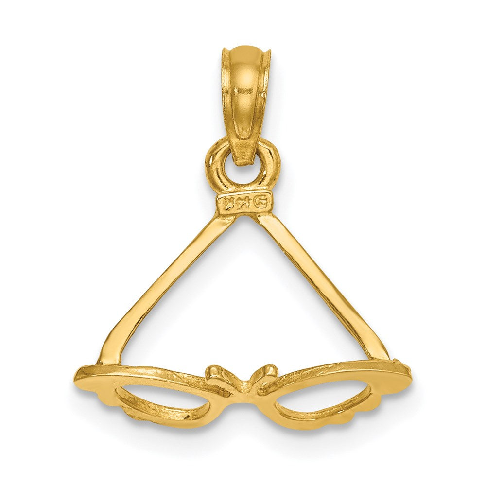 14K 3-D Polished Butterfly Sunglasses Charm