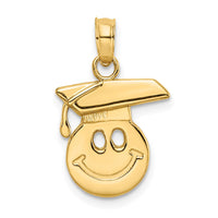 Load image into Gallery viewer, 14K Polished Smiley Face w/ Graduation Cap Charm
