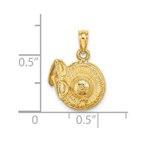 Load image into Gallery viewer, 14K 3-D Sunhat w/ Sunglasses Charm
