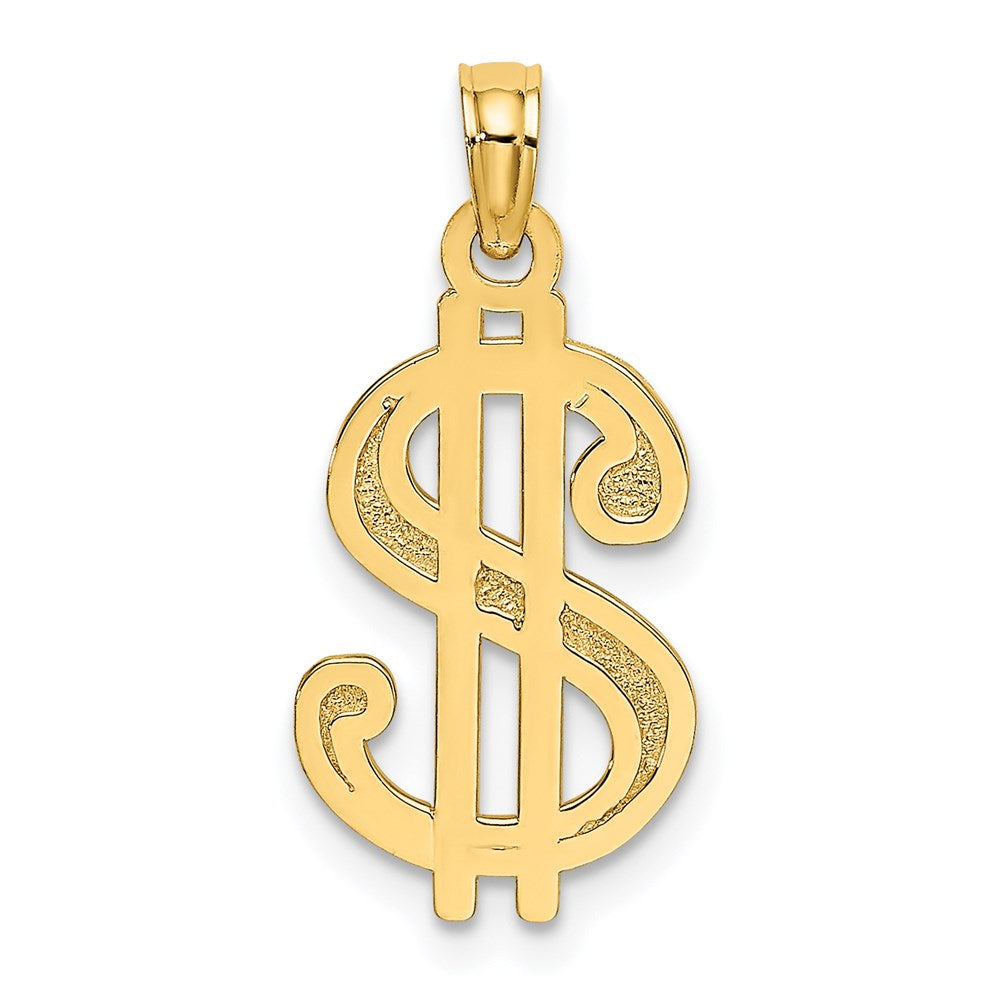 14K Textured Dollar Sign Charm