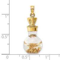 Load image into Gallery viewer, 14K 3-D Gold Leaf In Bottle Charm
