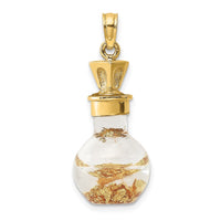 Load image into Gallery viewer, 14K 3-D Gold Leaf In Bottle Charm
