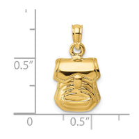 Load image into Gallery viewer, 14K 3-D Polished Back Pack w/ Moveable Lid Charm
