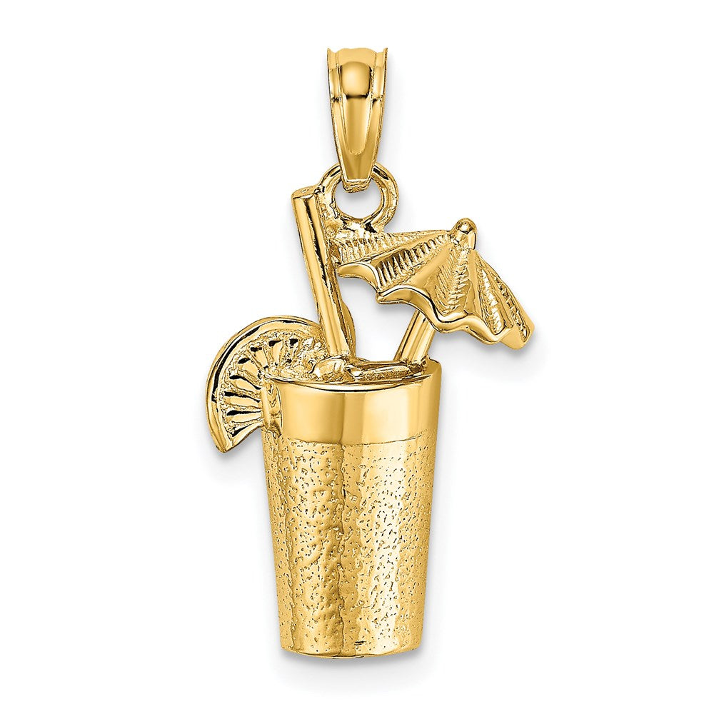 14K Cocktail Drink w/ Umbrella Charm