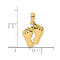 Load image into Gallery viewer, 14K  Double Feet Hang Ten Style Charm
