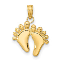 Load image into Gallery viewer, 14K  Double Feet Hang Ten Style Charm
