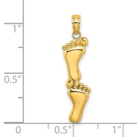 Load image into Gallery viewer, 14K Polished Double Vertical Feet Charm
