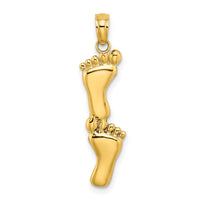 Load image into Gallery viewer, 14K Polished Double Vertical Feet Charm
