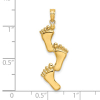 Load image into Gallery viewer, 14K Polished Triple Vertical Feet Charm
