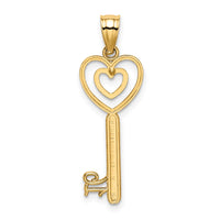 Load image into Gallery viewer, 14K Key w/Heart Sweet 16 Pendant
