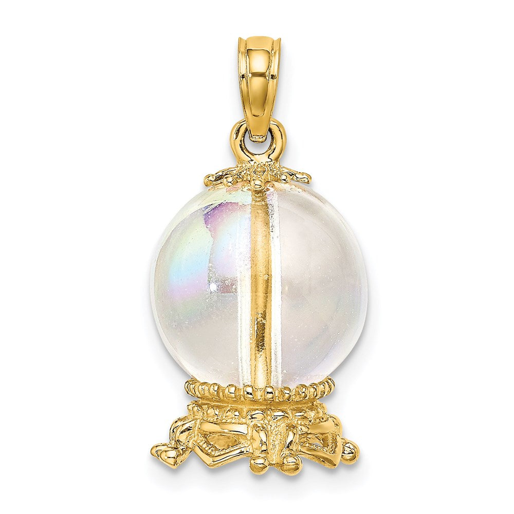 14K 3D Crystal Ball Charm