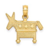Load image into Gallery viewer, 14K 3-D Textured Democratic Donkey Charm
