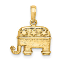 Load image into Gallery viewer, 14K 3-D Textured Republican Elephant Charm
