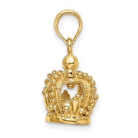Load image into Gallery viewer, 14K 3-D Polished Crown Charm
