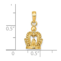 Load image into Gallery viewer, 14K 3-D Polished Crown Charm
