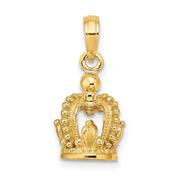 Load image into Gallery viewer, 14K 3-D Polished Crown Charm
