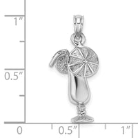 Load image into Gallery viewer, 14K White Gold Polished Tropical Drink Charm
