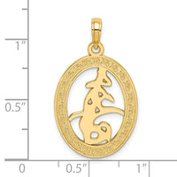 Load image into Gallery viewer, 14K Chinese Love Symbol In Engraved Oval Frame Charm
