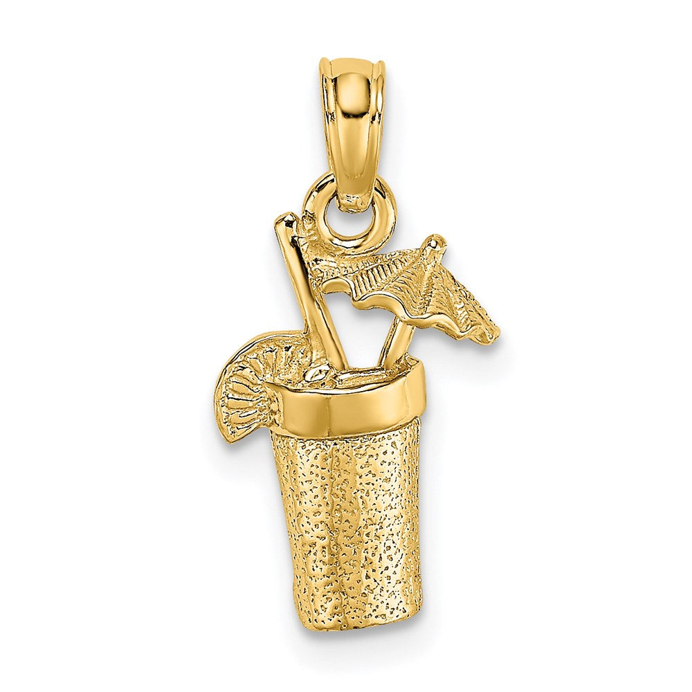 14K Cocktail Drink w/ Umbrella Charm