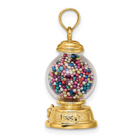 Load image into Gallery viewer, 14K 3-D Moveable Gumball Machine Glass Pendant
