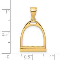 Load image into Gallery viewer, 14K 3-D and Polished Large Horse Stirrup Charm
