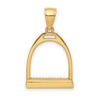 Load image into Gallery viewer, 14K 3-D and Polished Large Horse Stirrup Charm
