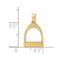 Load image into Gallery viewer, 14K 3-D Polish Small Horse Stirrup Charm

