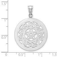 Load image into Gallery viewer, 14K White Gold Tribal Star In Round Frame Charm

