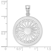Load image into Gallery viewer, 14K White Gold Retro Daisy In Round Frame Charm

