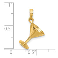 Load image into Gallery viewer, 14K 3-D Polished Martini Glass Charm
