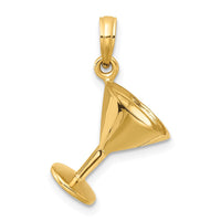 Load image into Gallery viewer, 14K 3-D Polished Martini Glass Charm
