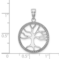 Load image into Gallery viewer, 14K White Gold Large Tree Of Life In Round Frame Charm
