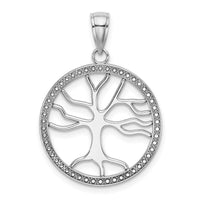 Load image into Gallery viewer, 14K White Gold Large Tree Of Life In Round Frame Charm
