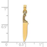 Load image into Gallery viewer, 14K 3-D Polished Butcher Knife Charm
