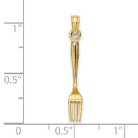Load image into Gallery viewer, 14K 3-D and Polished Table Fork Charm
