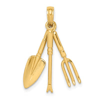 Load image into Gallery viewer, 14K 3-D Moveable Garden Hand Tool Collection Charm
