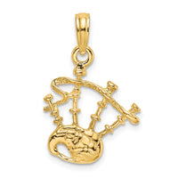 Load image into Gallery viewer, 14K 3-D Bagpipes Charm
