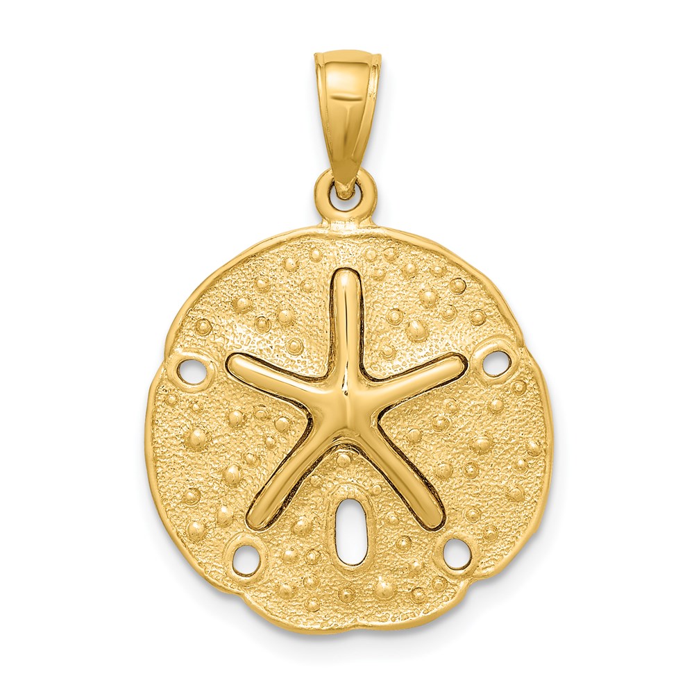 14K Starfish on Sand Dollar Charm