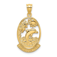 Load image into Gallery viewer, 14K SARASOTA w/ Dolphin Sunset Scene Charm
