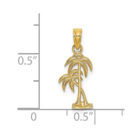 Load image into Gallery viewer, 14K Textured Double Palm Tree Charm
