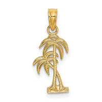 Load image into Gallery viewer, 14K Textured Double Palm Tree Charm
