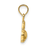 Load image into Gallery viewer, 14K 2-D Polished I HEART Whale Charm
